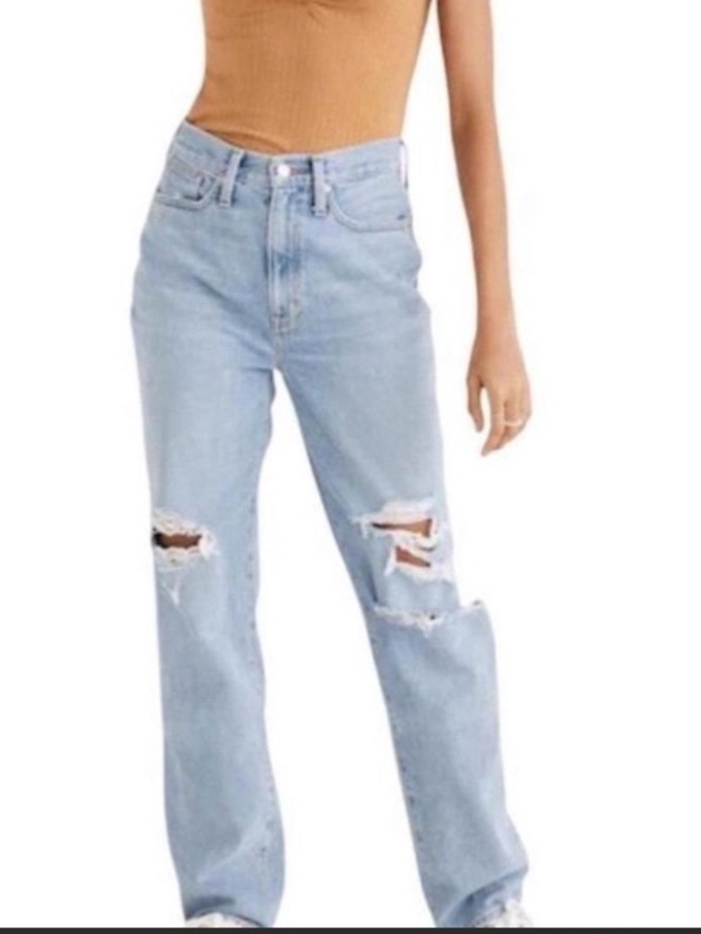 Madewell Distressed Baggy Straight Jeans Sz:25
